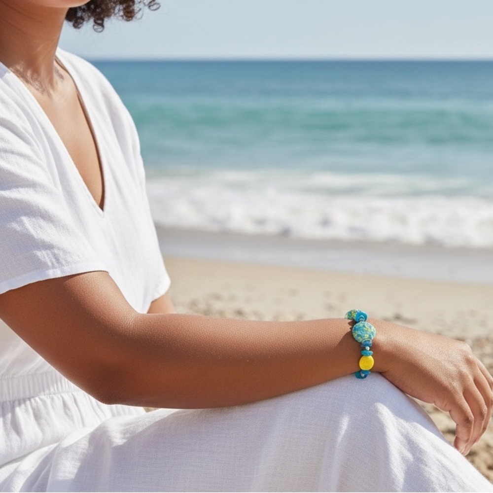 Handmade Yellow & Turquoise Bracelet